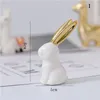 Oggetti decorativi Figurine Cute Gold White Rabbit Sheep Ceramica creativa Ornamento Lovely Alpaca Table Home Decoration Office Desktop Decor 230608