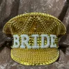 Beret Gold Sequin Burning Bride Military Hat Luxury Bridal Captain Sergeant Octagonal Festival Birthday Part 230608