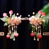 Hair Clips Forest Pearl Flower Leaf Peach Hairpin Antique Temperament Retro Duckbill Clip 2-piece Personalized Fashion Accessories