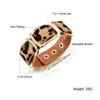 Charme Armbänder Leder Frau Armreifen Europäischen Amerikanischen Schwarz/Orange/Leopardenmuster Farbe Frauen Schmuck Geschenk PH1004