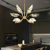 Hängslampor ljus lyxig koppar ljuskrona vardagsrum mat sovrum lampa fjäder kreativ personlighet enkel postmodern