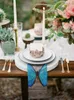 Serviette de table Vintage en bois Texture bleu papillon serviettes réutilisables dîner mariage Banquet décor tissu fête décoration