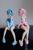 Action Toy Figures 15cm Rem Anime Figur Re Zero Starting Life in Aneans World Ram Loungewear Sittande söt Model Noodle Stopper PVC Doll Toys 230608