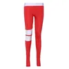 Active Pants High midje Stretch Yoga för kvinnor Fitness Sport Leggings Striped Workout Tights Full Leng Sports Running Trousers