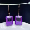 Stud Earrings Shilovem 18k Rose Gold Piezoelectric Amethyst Fine Jewelry Women Trendy Party Classic 15 20mm Myme15203655z