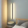Lampa ścienna Kreatywne długie lampy Nowoczesne LED salon łóżko Aluminiowe Aluminium Oświetlenie Oświetlenie Czarna sztuka Dekorat