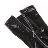 Frauen Socken Nachtclub Latex Reißverschluss Sexy Strümpfe Leder Silikon Oberschenkel Hohe Weibliche Dessous Pole Dance Strumpfwaren