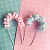 Other Event Party Supplies Pink Blue Soft Pompom Cloud Cake Topper Baby Shower Birthday DIY Top Flags Decoration Festival 230608