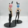 Figuras de brinquedo de ação 29 cm Re ZERO - Começando a vida em outro mundo Figura de anime Ram Rem Bunny Ver Figura de ação Sexy Girl Figure Model Doll Toys 230608