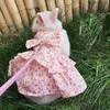 Colliers pour chiens laisses robe pour animaux de compagnie belle corde de Traction réglable motif Floral lapin lapin princesse pour l'été Z0609