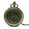 Relógios de bolso 5 pçs/lote luxo vintage legal steampunk corda manual relógio mecânico corrente relógio elegante homem mulher pjx1236