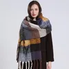 Écharpes 2023 mode hiver chaud femmes Plaid tricoté écharpe épais cachemire Pashmina châles enveloppes Long gland Bufanda Mujer