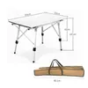 Camp Furniture Picknick-Klapptische, Aluminiumtisch für Mahlzeiten im Freien, Camping/Bankett/Picknick/Grillen im Garten – höhenverstellbar