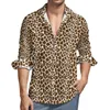 Camisas casuais masculinas Camisa fofa de girafa África Animal Print Manga comprida Blusas estilo de rua personalizadas Outono Novidade Top oversized