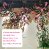 Decorative Flowers Artificial Cherry Tree Combination Pink Branch Silk DIY Flower Wall Wedding Decoration Home