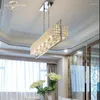 シャンデリアポストモダン豪華な長方形のクリスタル照明リビングルームベッドルームレストランヴィラエルリードメタル屋内ランプ