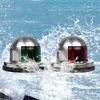 新しい赤い緑のステンレス鋼12/24V LED弓ナビゲーションライトボートヨット警告クリアランスライトのための海洋用航海信号照明
