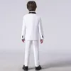 Suits Child Highend Wedding Male Flower Boy Suit 3st 2023 Formell White Costume Kids Blazer Jacket Pants Vest Set 230608