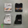 Camisetas para hombres Hombres Mujeres Trapstar Camisetas Traje de verano Naranja Gris Toalla Bordado Manga corta Pareja Top Camiseta Conjunto Diseño de flujo de marea 125ess