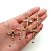 Charmes 10 pcs micro pave cz crucifix religieux collier pendant femmes mode bricolage