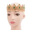 Bröllopshårsmycken Algeriska brudtillbehör Metall Guldpläterad Tasselkedja Etiopiska Tiara Ladies Crown Party Gifts 230609