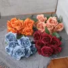 Fleurs Décoratives Fleur Artificielle Simulation Soie Coin Rose Bouquet De Mariage Pographie Props Maison Salon Jardin Roses Multicouches