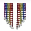 Dangle Chandelier Boho Rainbow Geometric Fringed Earrings Drag Queen Crystal Colorful Long Tassel Drop Wedding Jewelr 230609