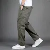 Calças masculinas Calças de moletom de verão masculinas com bolsos soltos de algodão com cadarço e elástico na cintura para fitness masculino folgado streetwear