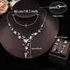 Set di gioielli da sposa TAZIRN AAA Cubic Zirconia 2PCS Set per donna CZ Collana con orecchini in cristallo Accessori per abiti da sposa 230608