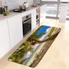 Tappetini da bagno Ocean Seaside Kitchen Mat Coconut Tree Beach Hawaiian Nature Scenery Room Tappeto lungo Home Bagno Decor Tappeto antiscivolo