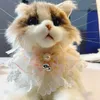 Dog Collars Cute Lace Bowknot Bell Collar For Cat Neckerchief String Bib Necklace Kitten Puppy Necktie Neck Strap Scarf Accessory