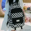 Mignon sac à dos pour femmes pour adolescents filles Plaid sac d'école femme étudiant voyage sac à dos grande capacité étudiant Bookbag