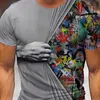 T Shirts Street Designer Polo قمصان للرجال مصمم البولو قميص قصير الأكمام cyberpunk تنفس الهندسة الصيفية 3D CHD2306082