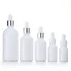 Le compte-gouttes cosmétique d'huile essentielle en verre blanc met en bouteille 10ml 15ml 30ml 50ml 100ml Vljec