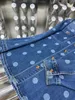 Den senaste våren och höstens designerjacka Fashion Polka Dot Print Design Europeisk storlek Blue Jean Jacket Luxury Brand Mens Handsome Shirt Jacket