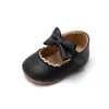 Första vandrare baby casual skor spädbarn barn toddling bowknot non-halp gummi mjukstol platt pu första vandrare född bågdekor Mary Janes 230608