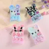 Kawaii Lace Dress Bear Notebook With Keyring 80sheet Blank Mini Plush Notes Book For Girl's Gift Cute Memo Notepads Stationary