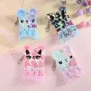 Kawaii dentelle robe ours cahier avec porte-clés 80 feuilles blanc Mini peluche Notes livre pour fille cadeau mignon mémo bloc-notes stationnaire