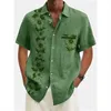 Hawaiian Men's Lapel Shirt Short Sleeved Casual Harajuku Coconut Print Overdimensionerad T-shirt ny samling