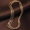 Chains Pure 18K Rose Gold Chain Women Luck 1,3 mm Collier de liaison complet complet 43cm 1.8-2.1g