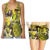 Heren Trainingspakken Zomer Grappige Print Mannen Tank Tops Vrouwen Shrek Beach Shorts Sets Fitness Vest