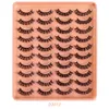 Multilayer tjock DD Curl Ryssland Faux Mink Fake Eyelashes Extensions Naturligt mjuka livliga handgjorda återanvändbara falska fransar lockiga korsningar