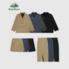 Men's Suits Blazers INFLATION Japanese Style Mens Oversized Suit Set Trendy Ultra Light Khaki and Pants 230609