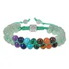 6mm Tigerauge Amethyst Howlith 7 Chakra Heilkristallstein Doppellagiges Armband handgeflochtenes Baum des Lebens Armband