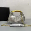 Crocodile Chain Bag Crescent Hobo Clutch Bags Sequin Dinner Bag Women Handväskor Shiny Crossbody Shoulder Designer Bag Luxury Bags Purse Cowhide Leather Hardware