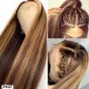 Piezas de cabello 13x6 Hd Lace Frontal 13x4 Straight Honey Blond Front Highlight 360 Glueless Full Human Pre Plucked 230609