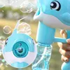 Novelty Games Bubble Blow Machine Toy Soap Water Bubble Gun Cartoon Water Gun Gift For Kids Fullt Automatic Music Dolphin Bubble Gun 230609
