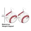 Dangle Earrings Women's Baseball Basketball Soccer Volleyball Retro Do Old Leather Cup Spherical Eardrop Ornaments
