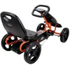Air Jet Pedal Go Kart Orange Kids Sporty Graphics on The Front Fairing Adjustable Bucket Seat 4 Spoke Rims EVA Wheels