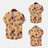 Heren T-shirts Trendy Beach Shirt Korte mouw Single Breasted Banana Printing Man Anti-pilling Casual Streetwear